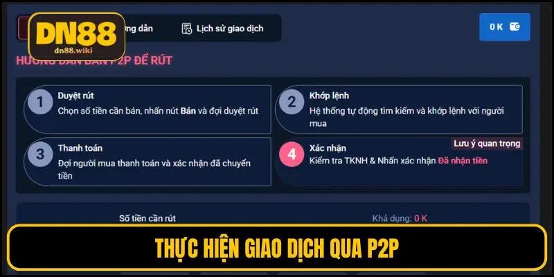 Thực hiện giao dịch qua P2P